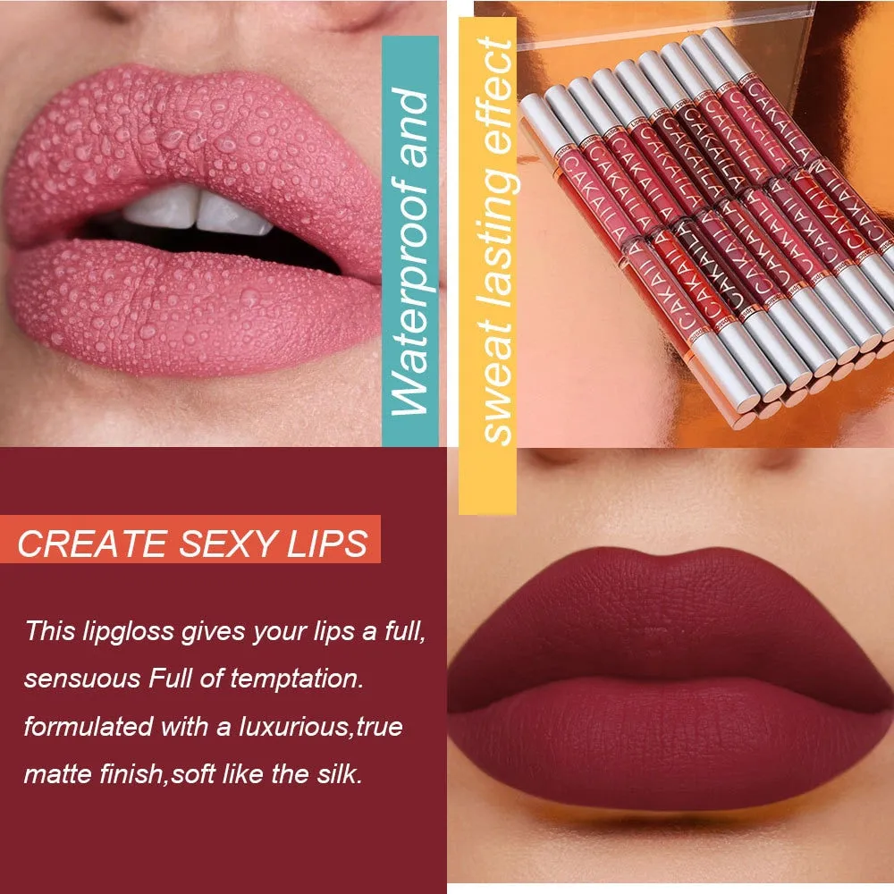 10pcs/set Of Matte Hydrating Lip Gloss Glitter Non-stick Cup