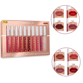 10pcs/set Of Matte Hydrating Lip Gloss Glitter Non-stick Cup