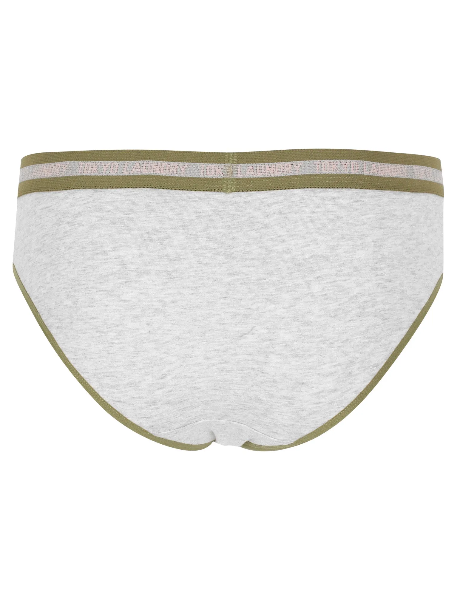 Feverfew (3 Pack) Assorted Briefs In Khaki/ Light Grey Marl/ Blush - Tokyo Laundry