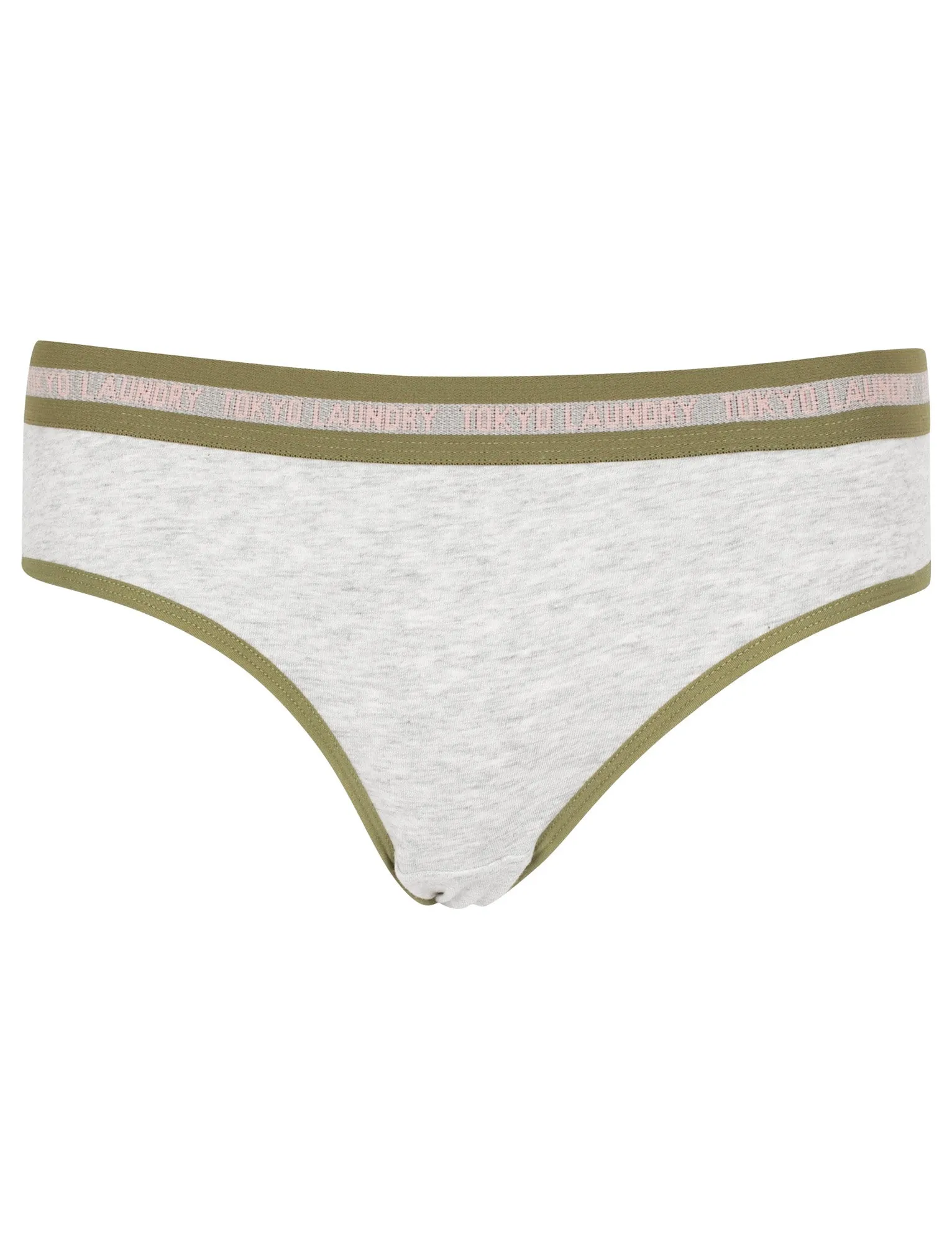 Feverfew (3 Pack) Assorted Briefs In Khaki/ Light Grey Marl/ Blush - Tokyo Laundry