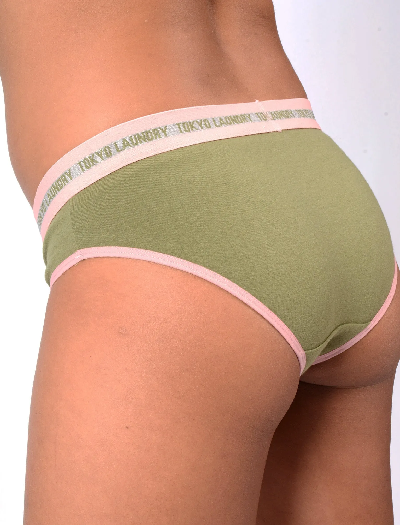 Feverfew (3 Pack) Assorted Briefs In Khaki/ Light Grey Marl/ Blush - Tokyo Laundry