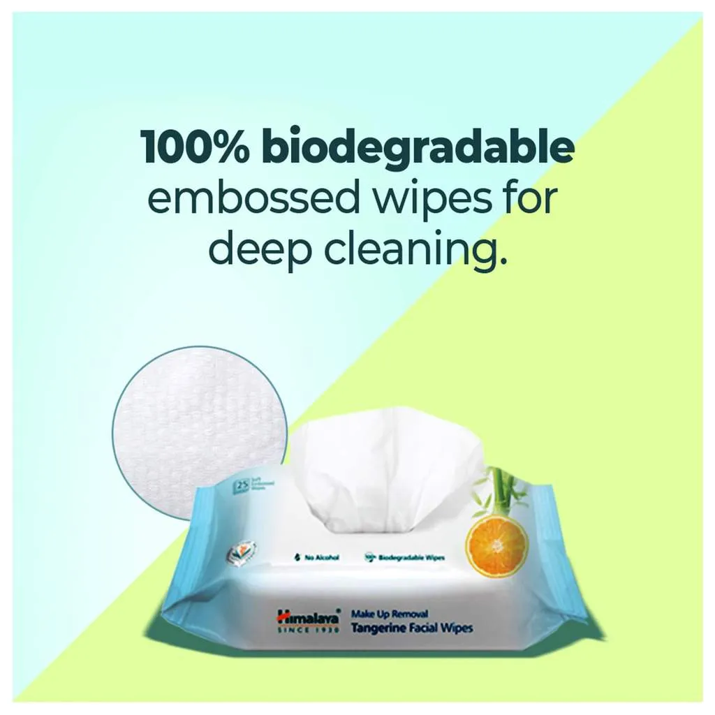 Himalaya Makeup Removal Tangerine Facial Wipes (10's)