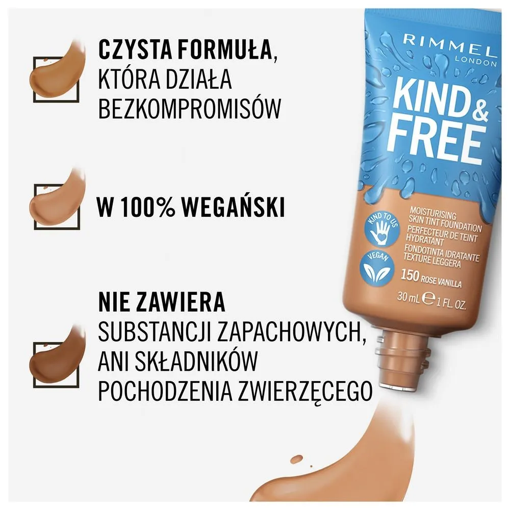 Kind & Free wegański podkład nawilżający 001 Fair Porcelain 30ml