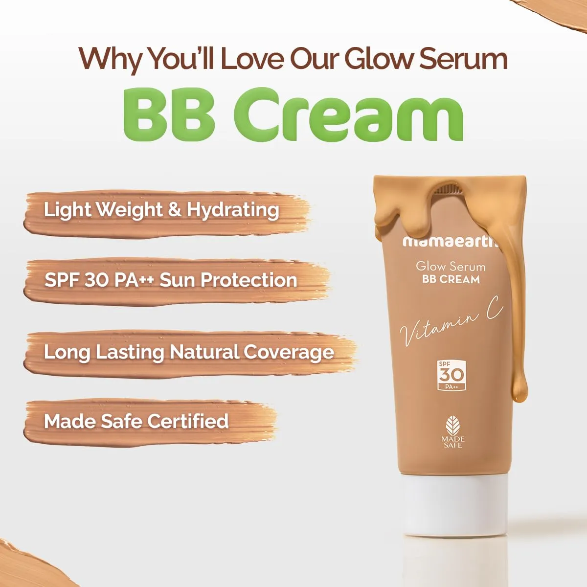 Mamaearth Glow Serum BB Cream with Vitamin C & Turmeric 25g
