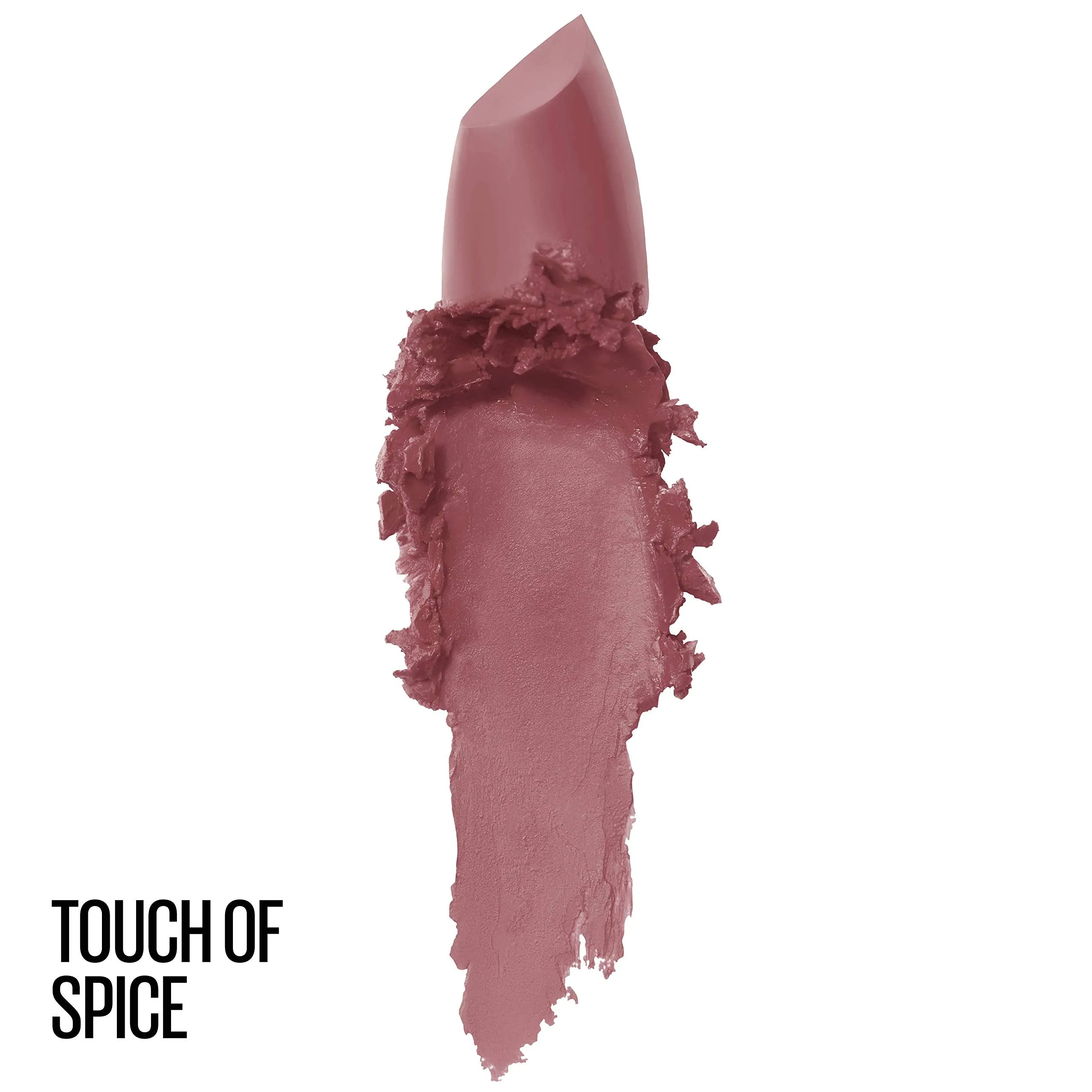 Maybelline Color Sensational Lipstick, Lip Makeup, Matte Finish, Hydrating Lipstick, Nude, Pink, Red, Plum Lip Color, Touch Of Spice, 0.15 oz; (Packaging May Vary)