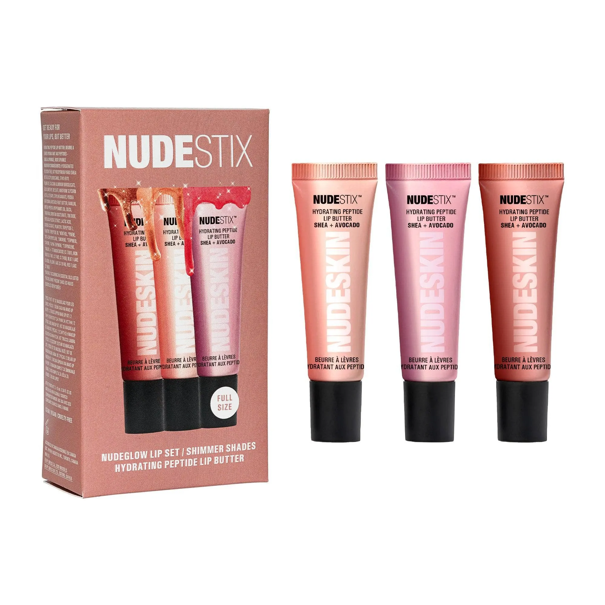 NUDEGLOW LIP SET HYDRATING PEPTIDE 3-PC KIT