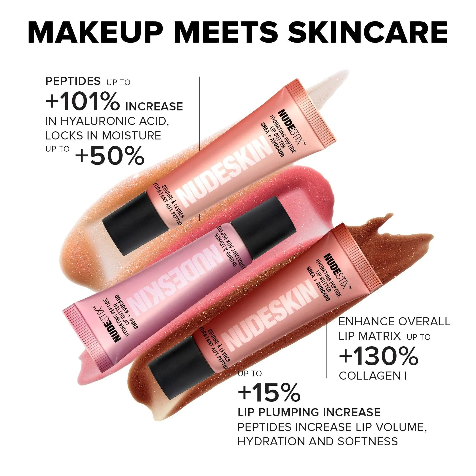 NUDEGLOW LIP SET HYDRATING PEPTIDE 3-PC KIT