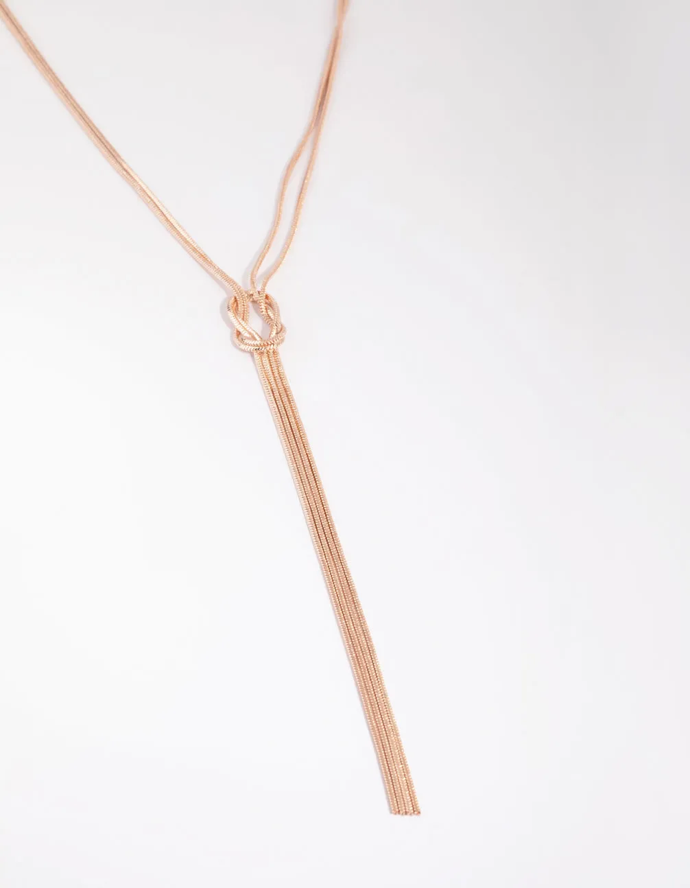 Rose Gold Snake Chain Knot Necklace
