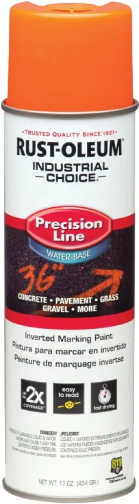 Rust-Oleum 203036 Inverted Marking Spray Paint, Fluorescent Orange, 17 oz, Can :CAN: QUANTITY: 1