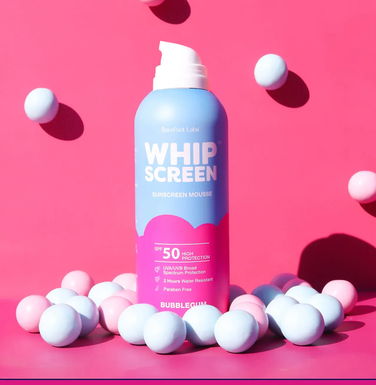 WhipScreen™ SPF 50 Bubblegum sunscreen mousse