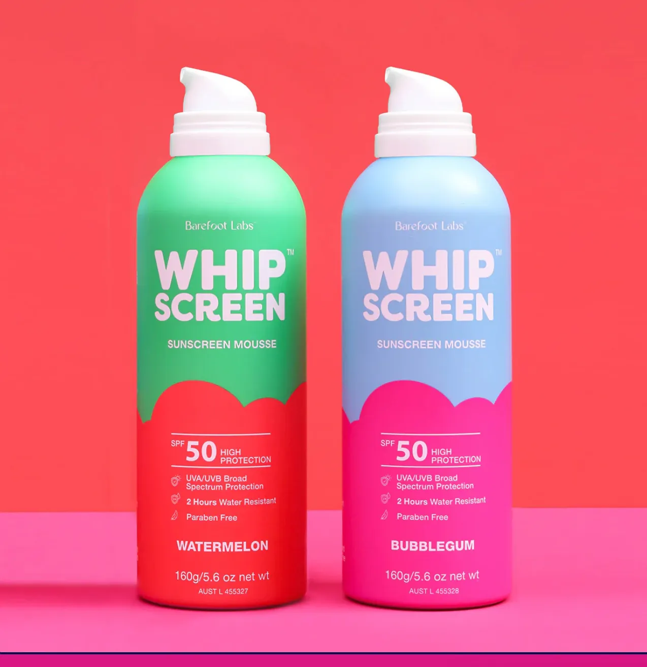 WhipScreen™ SPF 50 Bubblegum sunscreen mousse